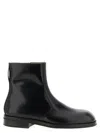 Lemaire Men Leather Ankle Boots In Black