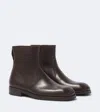 Lemaire Leather Ankle Boots In Brown