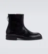 Lemaire Men Leather Ankle Boots In Multi