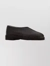 Lemaire Leather Ballerinas Featuring Contrast Stitching In Brown