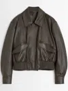 Lemaire Brown Soft Nappa Leather Jacket In Brown