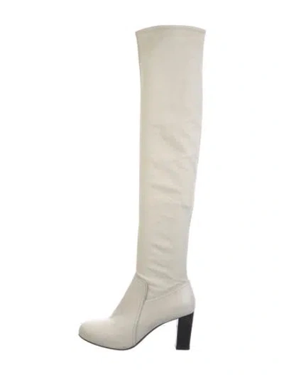 Pre-owned Lemaire Leather Boots In Neutrals/white