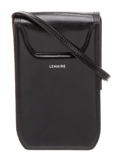 Pre-owned Lemaire Leather Calepin Small In Black