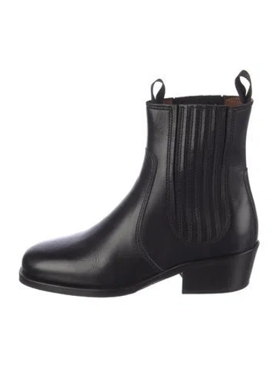 Pre-owned Lemaire Leather Chelsea Boots In Black