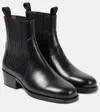 Lemaire Black Leather Chelsea Boots In Black