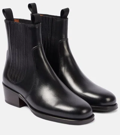 Lemaire Black Leather Chelsea Boots