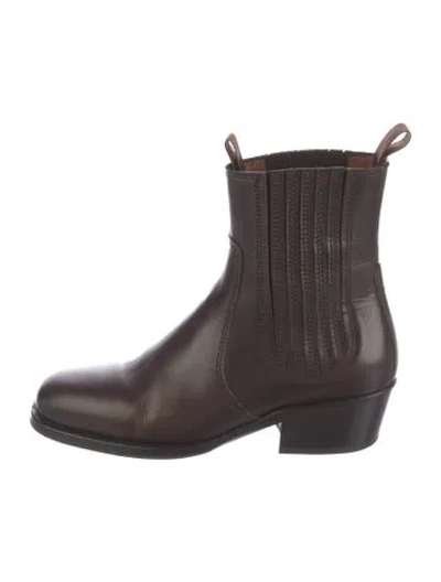 Pre-owned Lemaire Leather Chelsea Boots In Brown