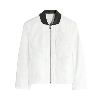 Pre-owned Lemaire Leather Collar Blouson 'rice Powder' | White | Women's Size L