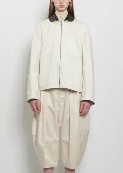 Lemaire Leather Collar Cotton Twill Blouson