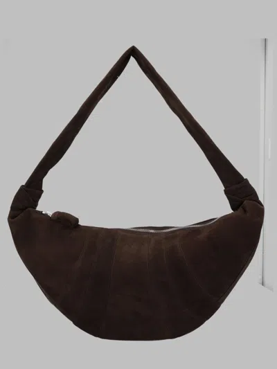 Lemaire Leather Crescent Shoulder Bag In Brown