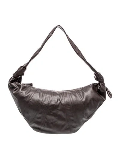 Pre-owned Lemaire Leather Croissant Bag Large In Black
