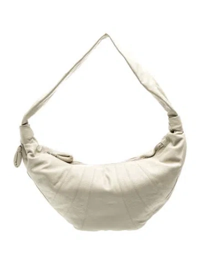 Pre-owned Lemaire Leather Croissant Large In Neutral