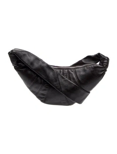 Pre-owned Lemaire Leather Croissant Small In Black