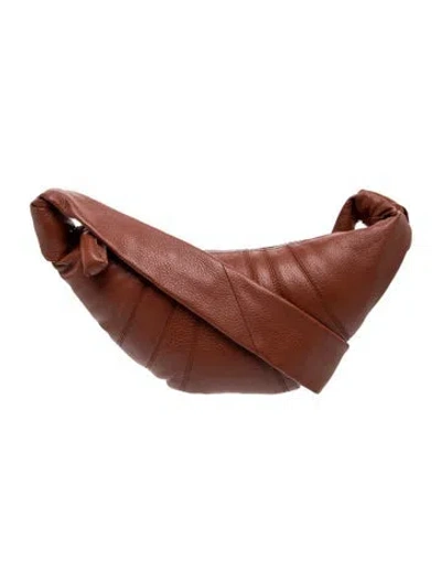 Pre-owned Lemaire Leather Croissant Small In Brown