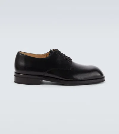 Lemaire Leather Derby Shoes In Black