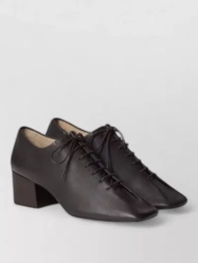 Lemaire Leather Derby Shoes In Black