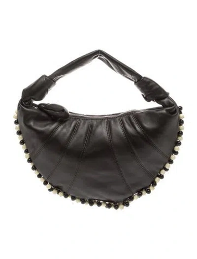 Pre-owned Lemaire Leather Fortune Croissant Mini In Black