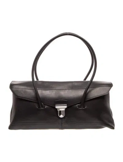 Pre-owned Lemaire Leather Gear Bag In Black
