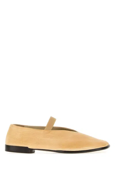 Lemaire Leather Glove Ballerinas In Beige O Tan