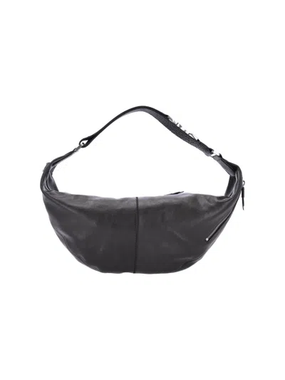 Lemaire Leather Hobo Shoulder Bag In Gray
