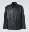Lemaire Buttoned Leather Jacket In Black