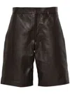 LEMAIRE LEATHER KNEE SHORTS