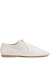 Lemaire Souris Lace Up Leather Heel Shoes In White
