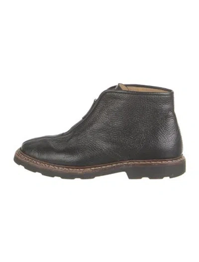 Pre-owned Lemaire Leather Lace-up Boots In Gray