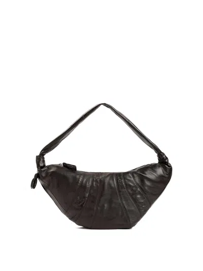 Lemaire Leather Large Croissant Bag In Brown
