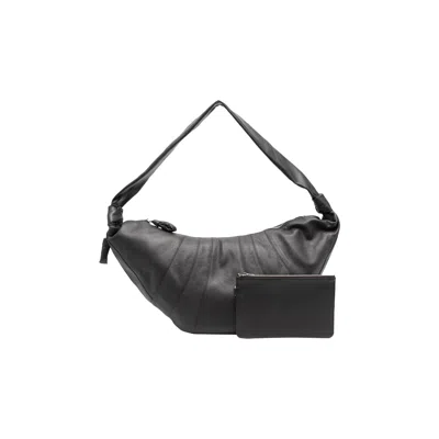 Pre-owned Lemaire Leather Large Croissant Bag 'dark Chocolate' In Black