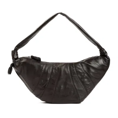 Lemaire Leather Large Croissant Bag Women In Black