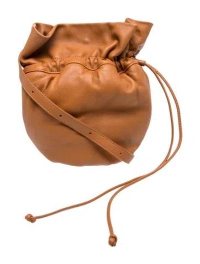 Pre-owned Lemaire Leather  Drawstring Medium In Brown
