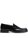 Lemaire Polished Leather Slip-on Shoes In Black