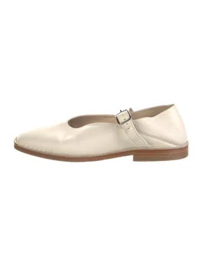 Pre-owned Lemaire Leather Mary Jane Flats In Neutral