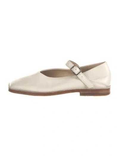 Pre-owned Lemaire Leather Mary Jane Flats In Neutral