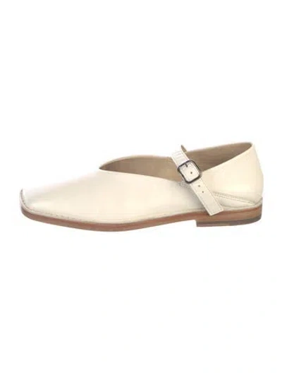 Pre-owned Lemaire Leather Mary Jane Flats In Neutrals