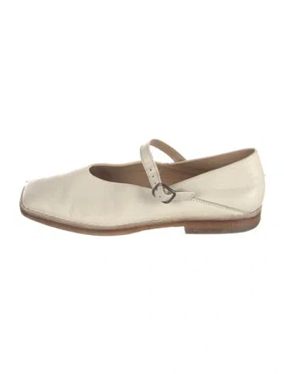 Pre-owned Lemaire Leather Mary Jane Flats In Neutrals