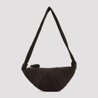 Lemaire Leather Mini Croissant Handbag, Small Shoulder Bag In Brown