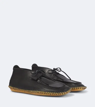 Lemaire Leather Moccasins In Black