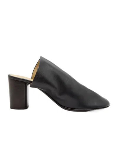 Lemaire Leather Mules In Black