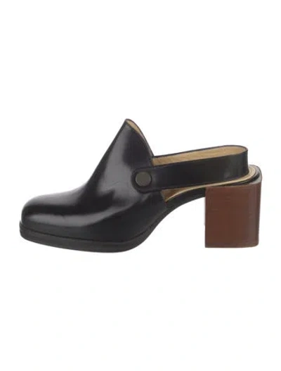 Pre-owned Lemaire Leather Mules In Black