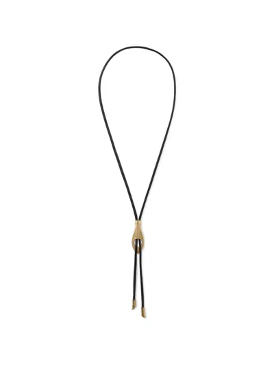 Lemaire Leather Necklace In Black
