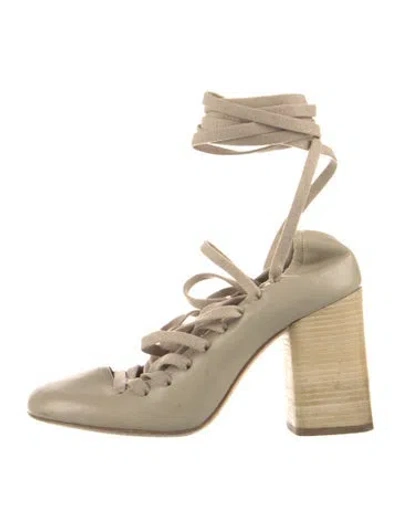 Pre-owned Lemaire Leather Pumps In Neutrals