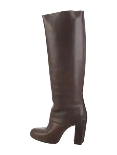 Pre-owned Lemaire Leather Riding Boots In Brown