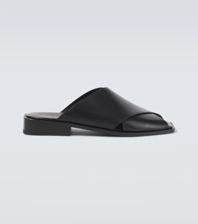 Lemaire Leather Sandals In Black