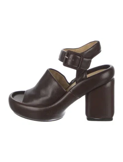 Pre-owned Lemaire Leather Sandals In Brown