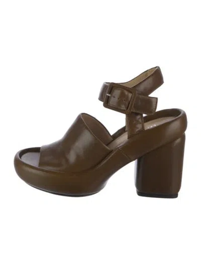 Pre-owned Lemaire Leather Sandals In Brown/green