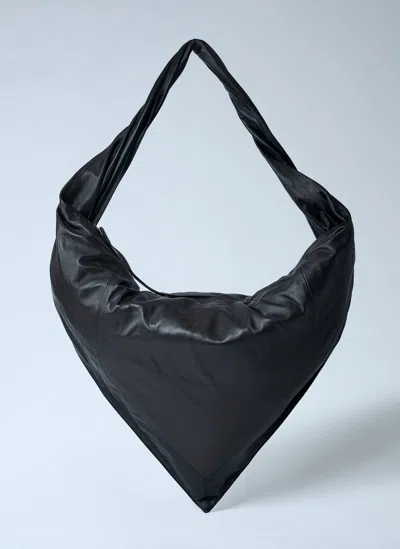 Lemaire Leather Scarf Bag In Black