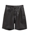 Lemaire Leather Shorts In Black