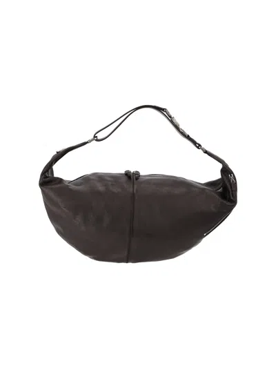 Lemaire Leather Shoulder Bag In Brown